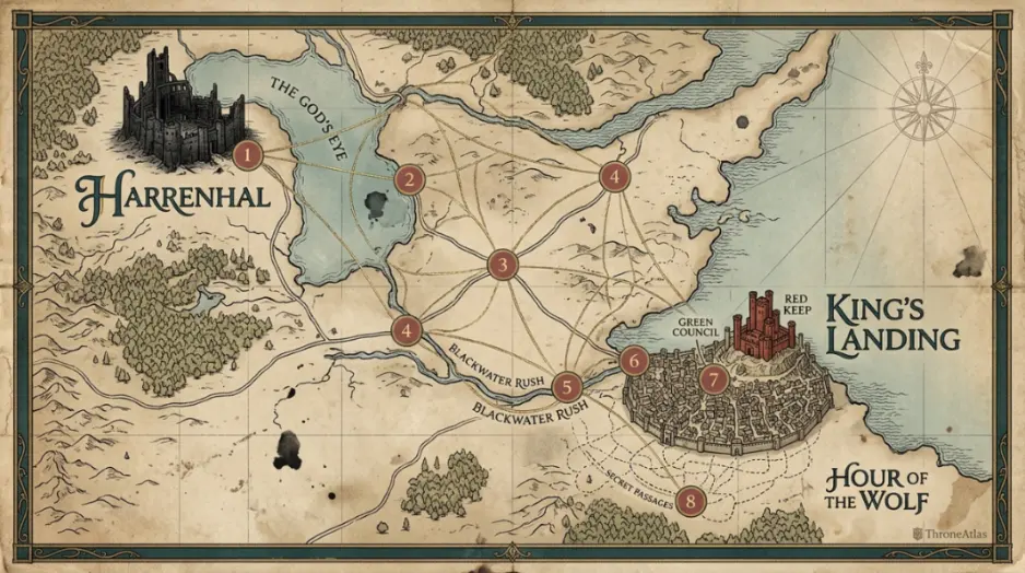 Larys Strong Power Map overview showing major locations and geographic relationships