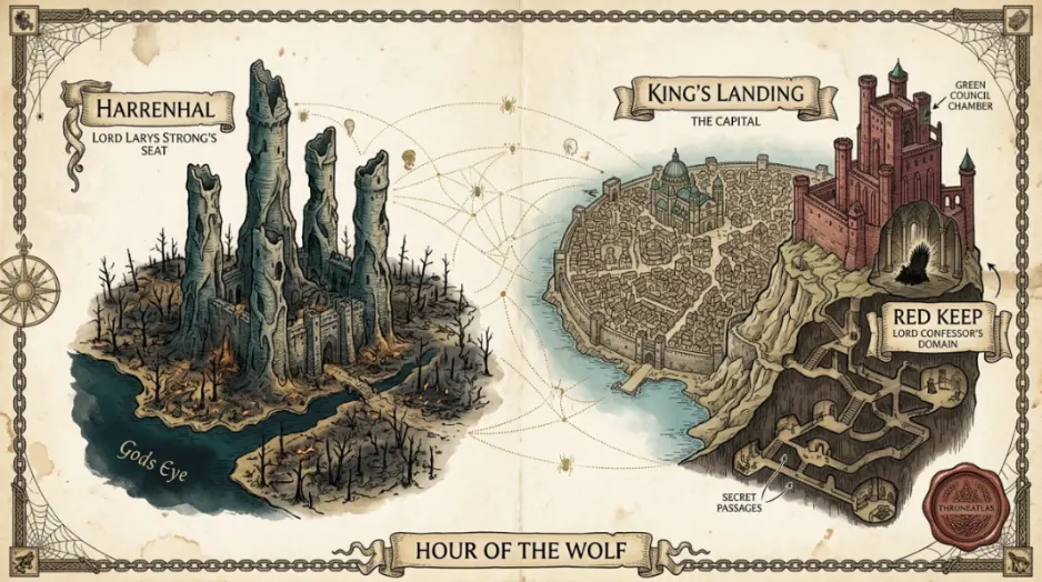 Larys Strong Power Map contextual geography showing surrounding regions routes terrain and political connections