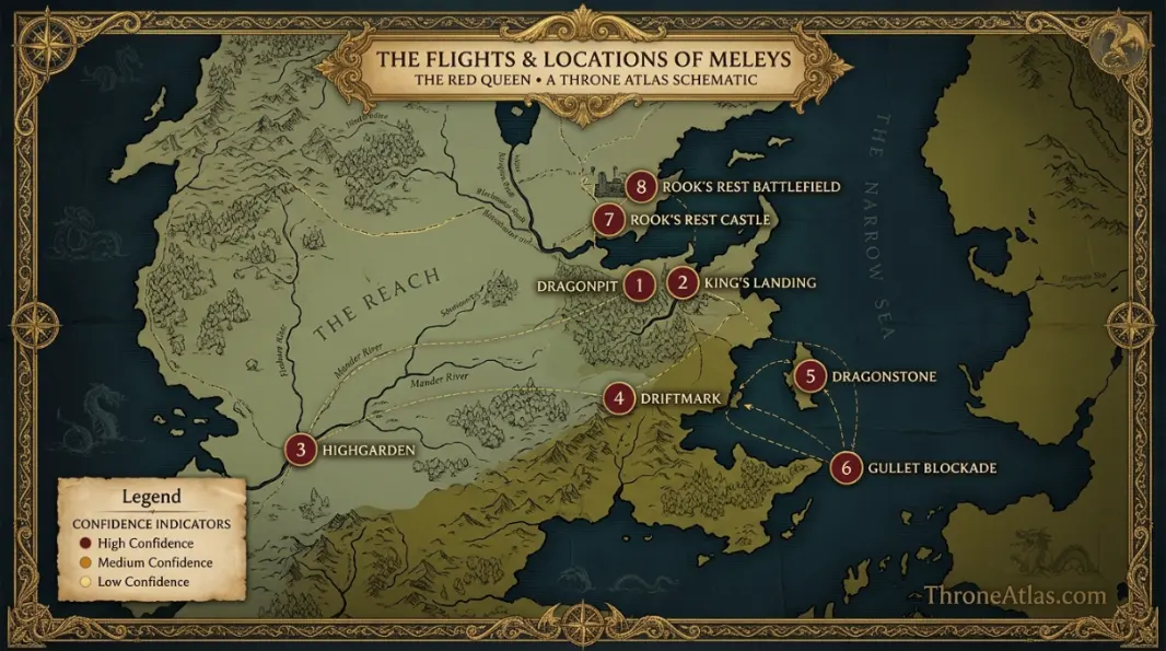 Meleys Locations Map overview showing major locations and surrounding geography